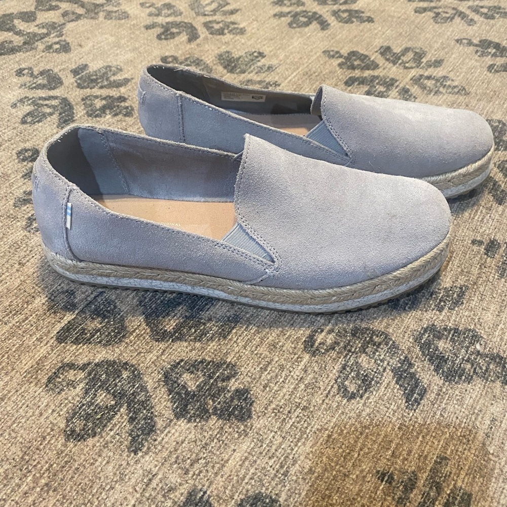 Toms Light Gray Espadrille Slip-Ons